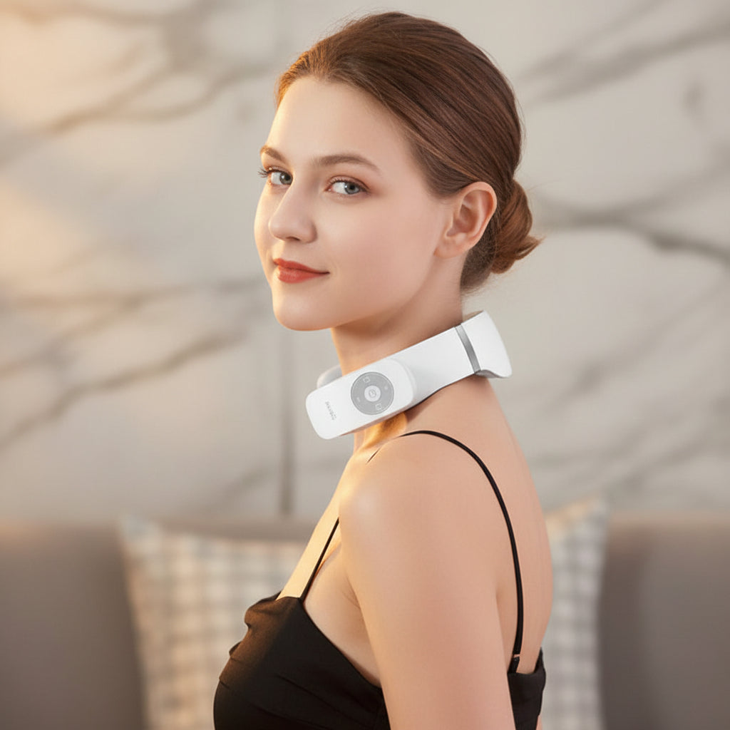 Pookami Smart EMS Cervical Neck Massager with Heat Therapy for Pain Relief
